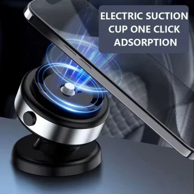 Automobile Magnetic Car Suction Phone Holder - Black